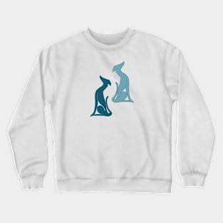 Greyhound Sitting Blue Crewneck Sweatshirt